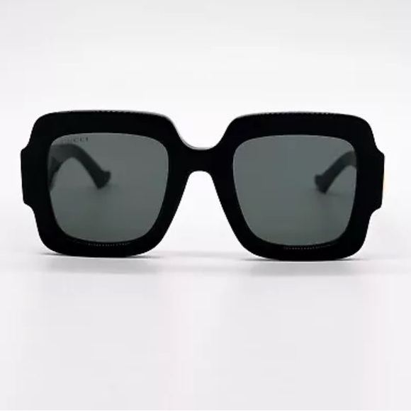 NEW GUCCI GG1547S 001 SQUARE BLACK GREY WOMEN SUNGLASSES GUCCI - Picture 5 of 13